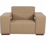 STYLE 8026B Two Seater Custom made Sofa Artificial Leather PVC Light Brown