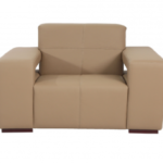 STYLE 8026B Two Seater Custom made Sofa Artificial Leather PVC Light Brown