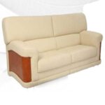 STYLE 8029C Three Seater Custom made Sofa Artificial Leather PVC Cream