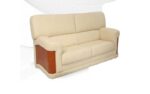 STYLE 8029C Three Seater Custom made Sofa Artificial Leather PVC Cream
