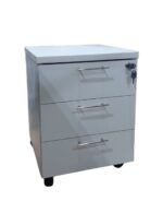 WH 3 Drawer Mobile Pedestal Melamine White - Image 2