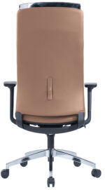 663A-HS High Back Chair in Brown PU Leather - Image 3