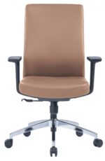 663B-HS Medium Back Chair Brown Adjustable Arm Rest - Image 5