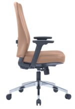 663B-HS Medium Back Chair Brown Adjustable Arm Rest - Image 2