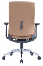 663B-HS Medium Back Chair Brown Adjustable Arm Rest - Image 4