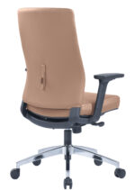 663B-HS Medium Back Chair Brown Adjustable Arm Rest - Image 3