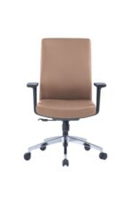 663B-HS Medium Back Chair Brown Adjustable Arm Rest