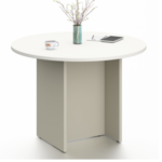 Paris 110 Round Meeting Table 110Dia White Ash Grey