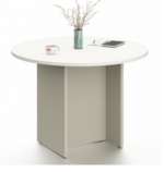 Paris 110 Round Meeting Table 110Dia White Ash Grey