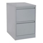 2 Drawer Vertical Steel  Filing Cabinet Grey