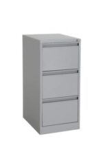 3 Drawer Vertical Steel  Filing Cabinet Grey