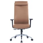 663A-HS High Back Chair in Brown PU Leather