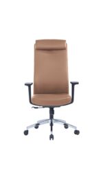 663A-HS High Back Chair in Brown PU Leather