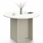 Paris 110 Round Meeting Table 110Dia White Ash Grey - Image 2