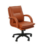 130B Custom-made Medium Back Chair in PVC Black - Image 2
