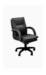 130B Custom-made Medium Back Chair in PVC Black