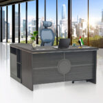 SOF 995 Executive L-Shape Desk 140 in Walnut Grey - Image 4
