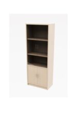 MP Full Height Glass Door Cabinet Melamine Maple