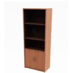 BC Full Height Glass Door Cabinet Melamine Beech