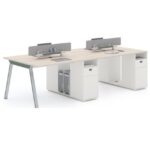 SOF Oakley Series Cluster of 4 Executive Workstation 240cm