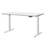 Height Adjustable Table 120cm White Melamine