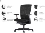 MF Merry 01B Medium Back Ergonomic Chair Mesh Black - Image 6