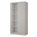 Style Roller Shutter Steel Filing Cabinet Grey