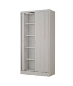 Style Roller Shutter Steel Filing Cabinet Grey