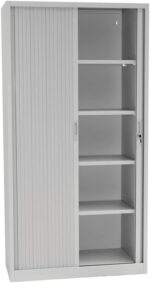 Style Roller Shutter Steel Filing Cabinet Grey - Image 2