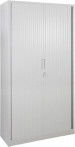 Style Roller Shutter Steel Filing Cabinet Grey - Image 3