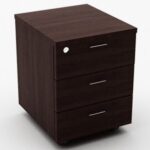 WG 3 Drawer Mobile Pedestal Melamine Wenge