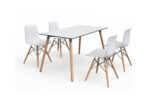 Style Begonia Rectangular Dining Table 140cm White - Image 4