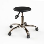 Style Bolivar Stool Chair With Chrome Base and Wheels