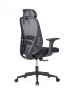 1280A Ergonomic High Back Mesh Chair Black - Image 2