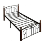 SOF 03 SINGLE METAL BED WITH WOODEN LEG