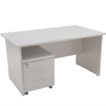 WH140+M3 Rectangular Desk Melamine White