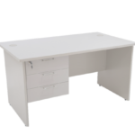 WH140+H3 Rectangular Desk Melamine White