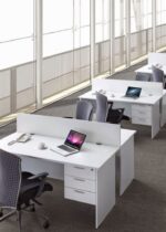 WH120 Rectangular Desk Melamine White - Image 2