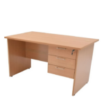 BC120+H3 Rectangular Desk Melamine Beech - Image 2