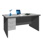 GR160+H3 Rectangular Desk Melamine Grey - Image 2