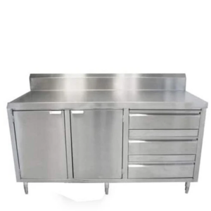 Style Stainless Steel Kitchen Cabinet with Three Drawers