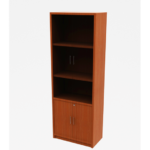 CH Full Height Glass Door Cabinet Melamine Cherry