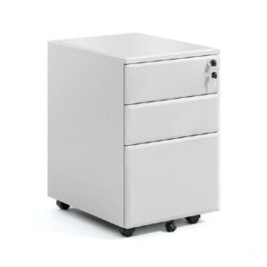ST-WH 3 Drawer Mobile Pedestal Steel White