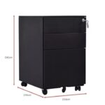 ST-BLCK 3 Drawer Mobile Pedestal Steel Black - Image 4