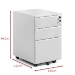 ST-WH 3 Drawer Mobile Pedestal Steel White - Image 5