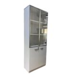 WH 200 Series High Glass Door Cabinet White