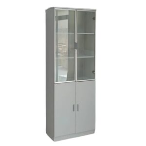WH 201 Series High Glass Door Cabinet White