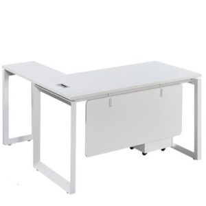 White Series ML200  L-Shape Metal Leg white Melamine Desk